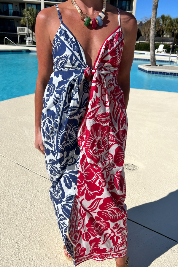 Cashew and Birds Long Dress by Farm Rio