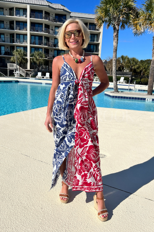 Cashew and Birds Long Dress by Farm Rio