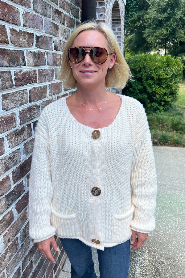 Cates cardigan sweater, beige