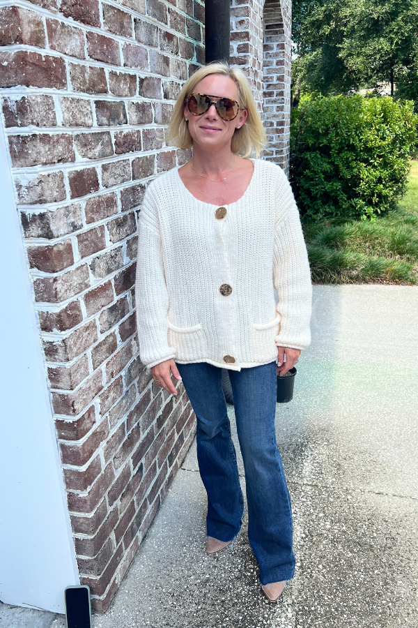 Cates cardigan sweater, beige