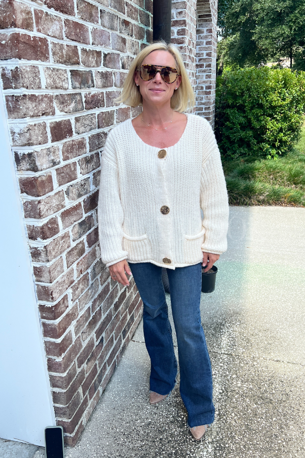 Cates cardigan sweater, beige