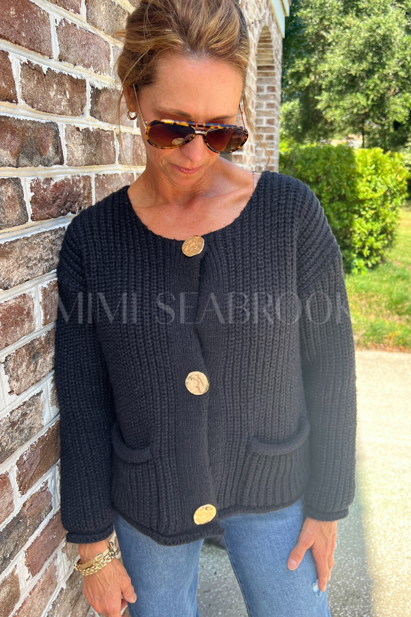 Cates cardigan sweater, black