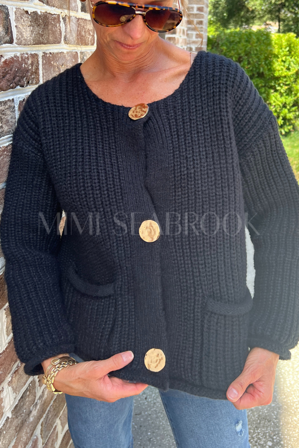 Cates cardigan sweater, black