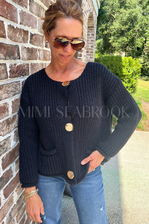 Cates cardigan sweater, black