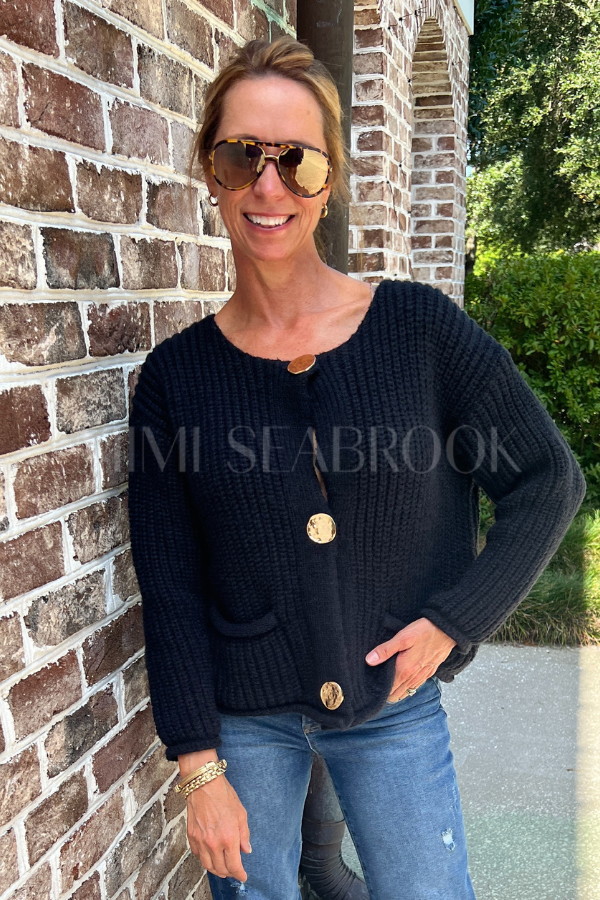 Cates cardigan sweater, black