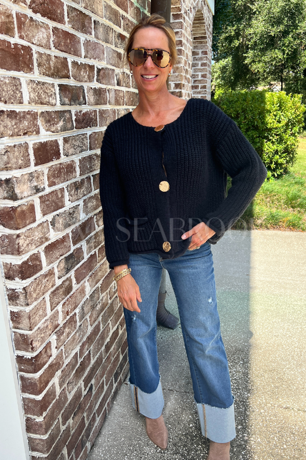 Cates cardigan sweater, black