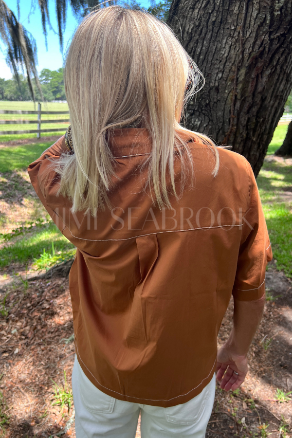 Cato top, caramel