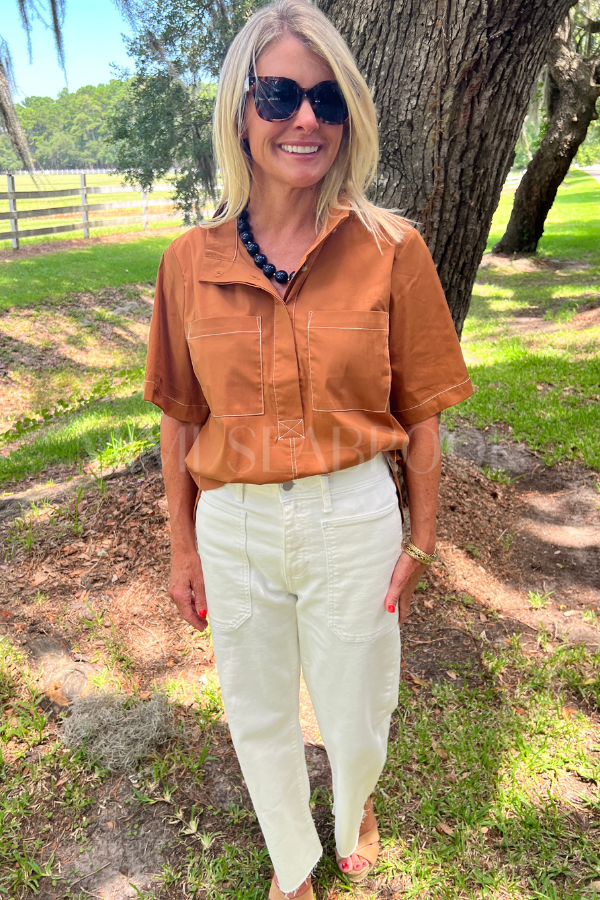 Cato top, caramel