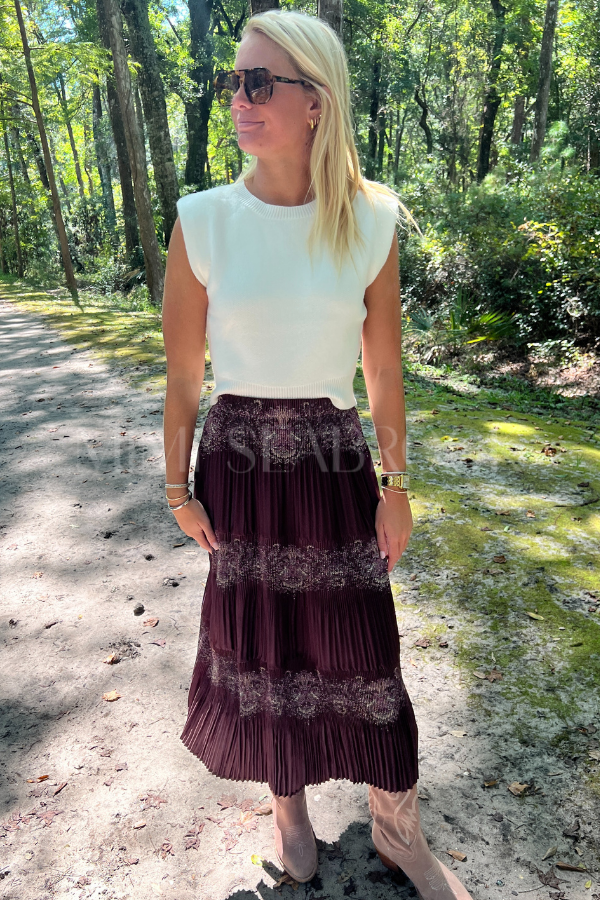 Cecil skirt, burgundy