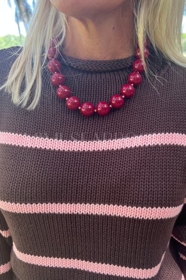 Cephas necklace, burgundy