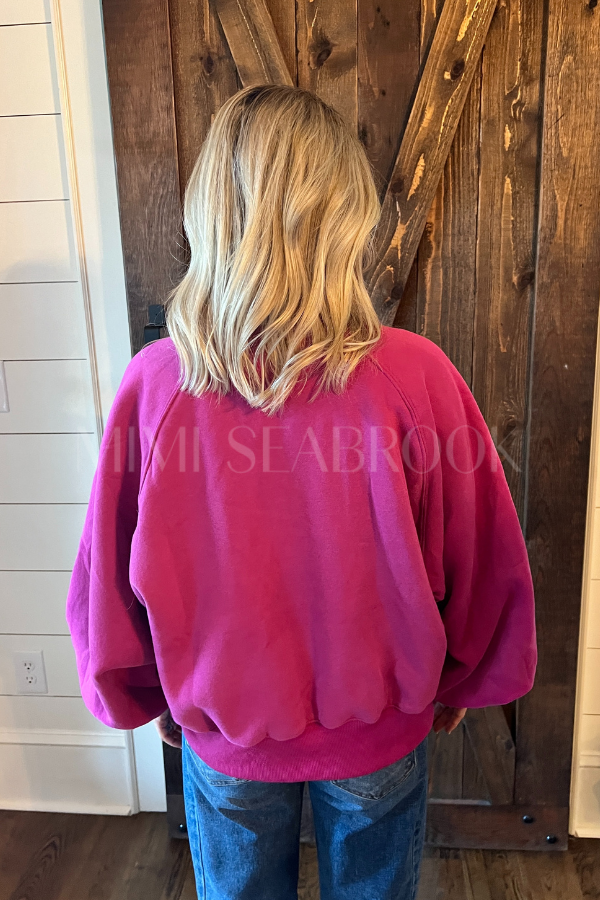 Charlize collared sweater, fuchsia