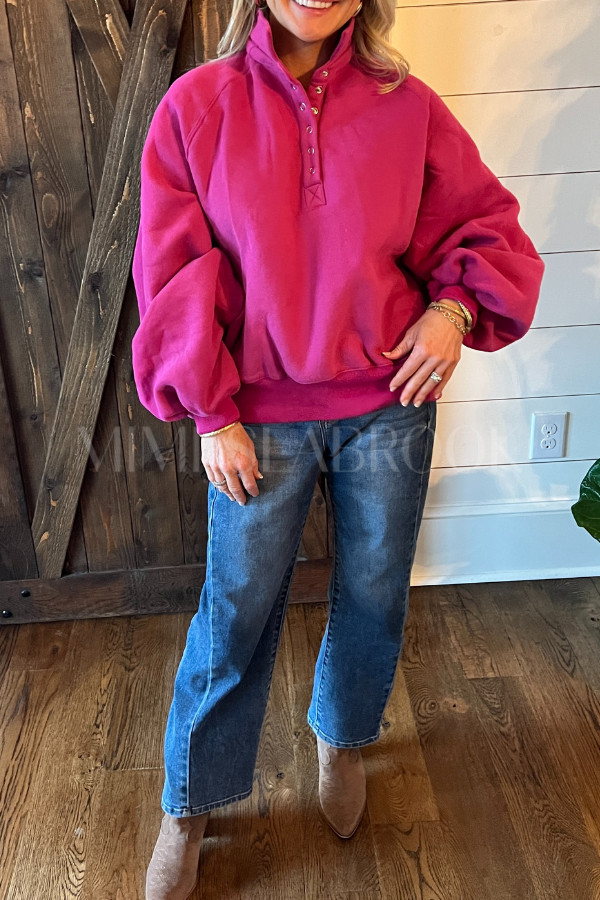 Charlize collared sweater, fuchsia