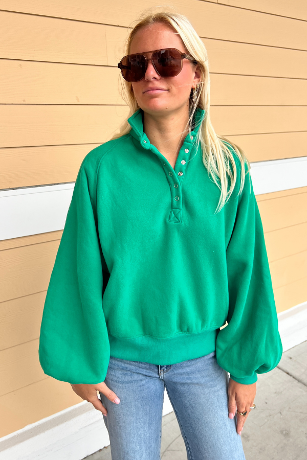 Charlize collared sweatshirt, green