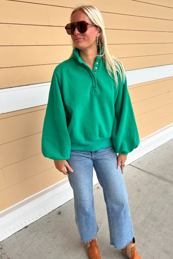 Charlize collared sweatshirt, green