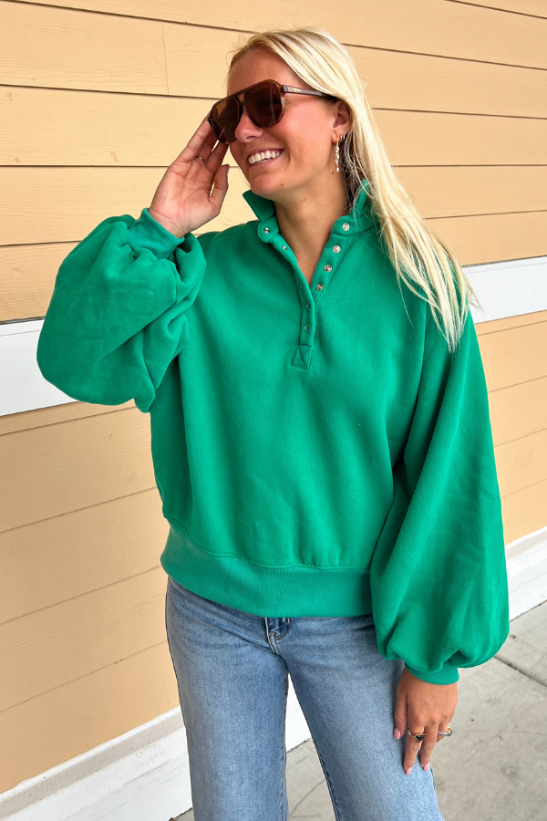 Charlize collared sweatshirt, green