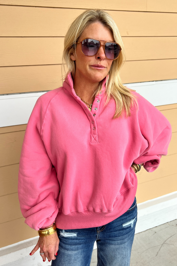 Charlize collared sweatshirt, pink