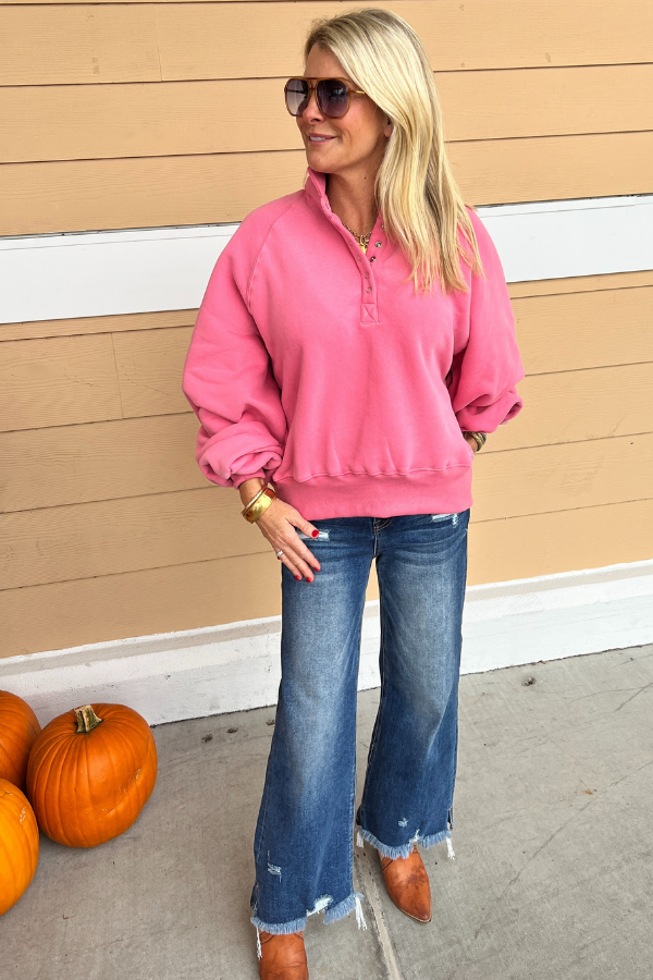 Charlize collared sweatshirt, pink