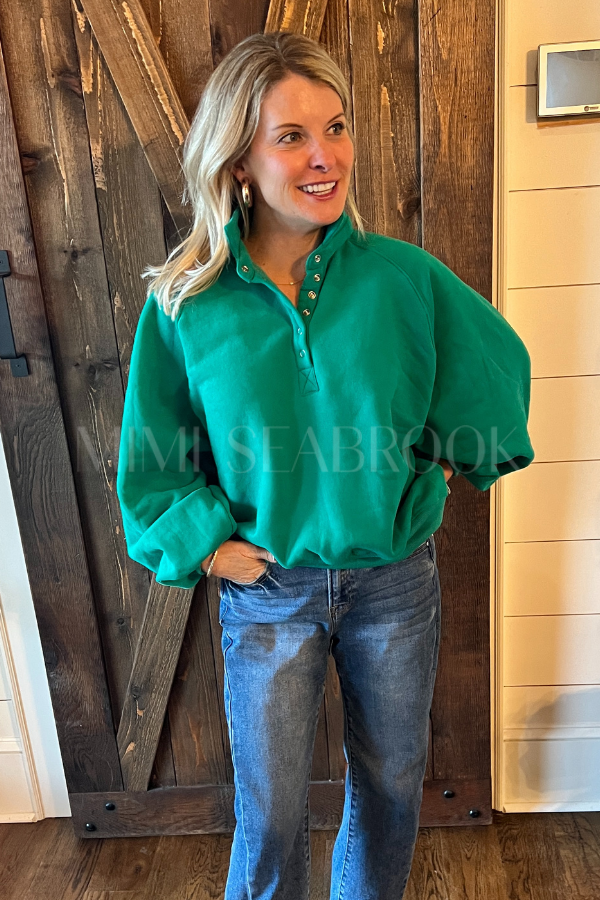 Charlize collared sweatshirt, green
