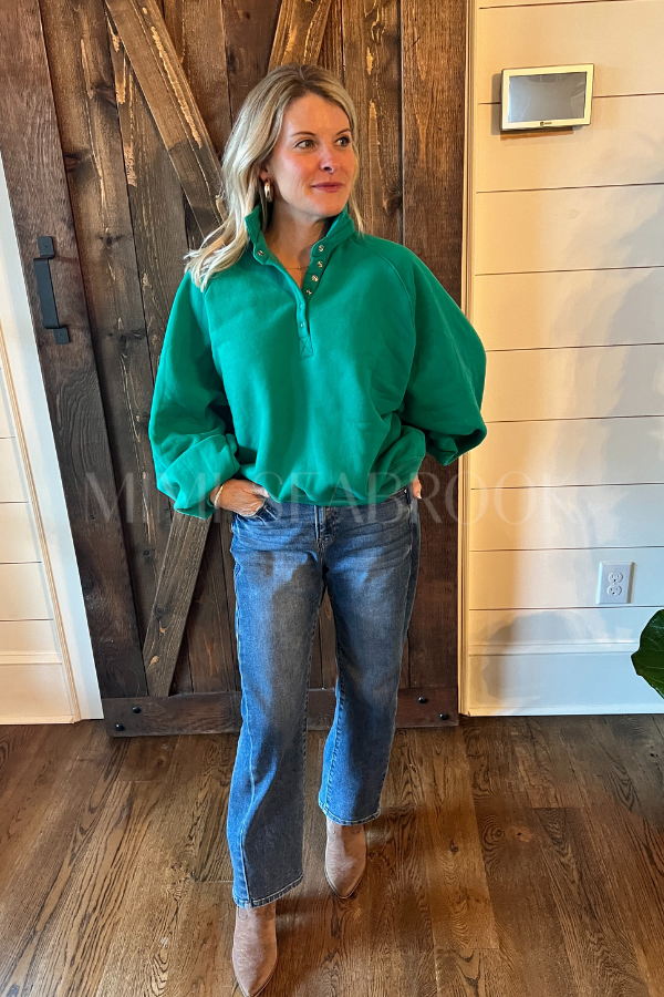 Charlize collared sweatshirt, green