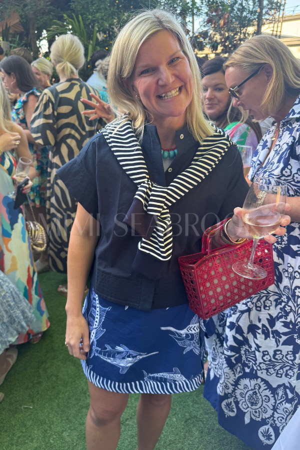 Cheeca Wrap Skirt Coverup aka “The Marge” by King + Pitt, blue billfish print (pre-order)
