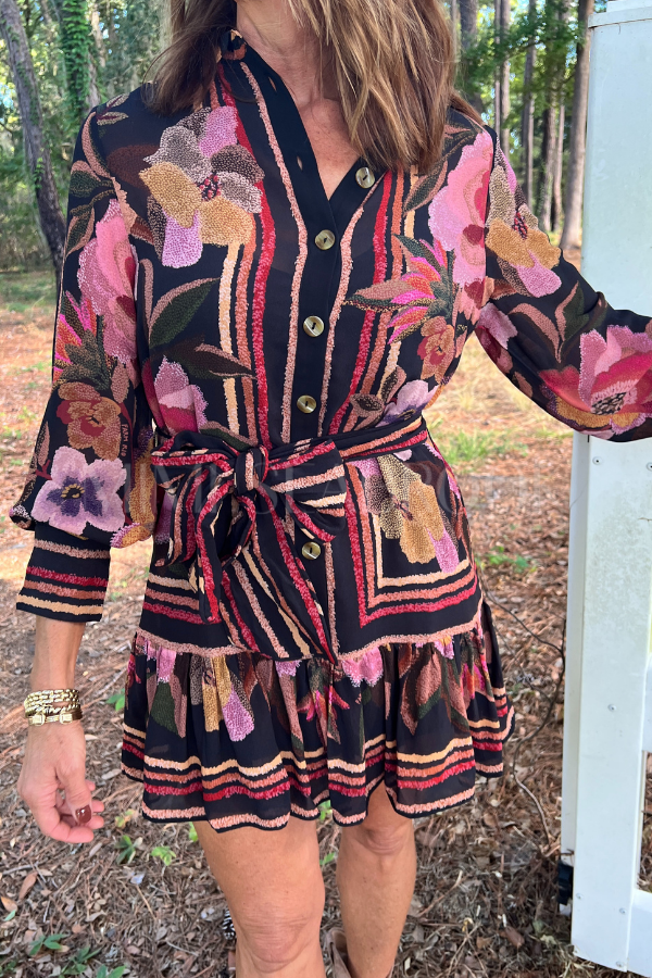 Chenille Flowers Mini Dress by Farm Rio