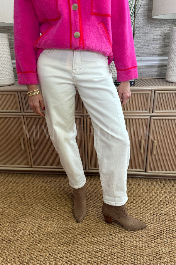 Cherish barrel jeans, cream