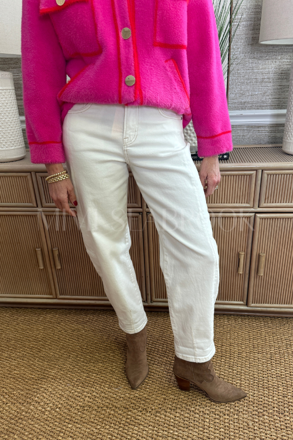 Cherish barrel jeans, cream