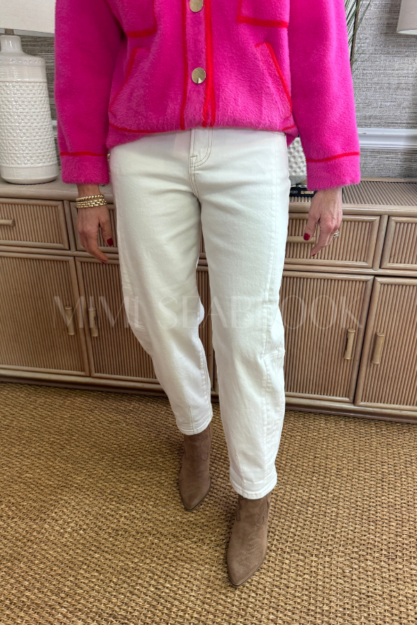 Cherish barrel jeans, cream