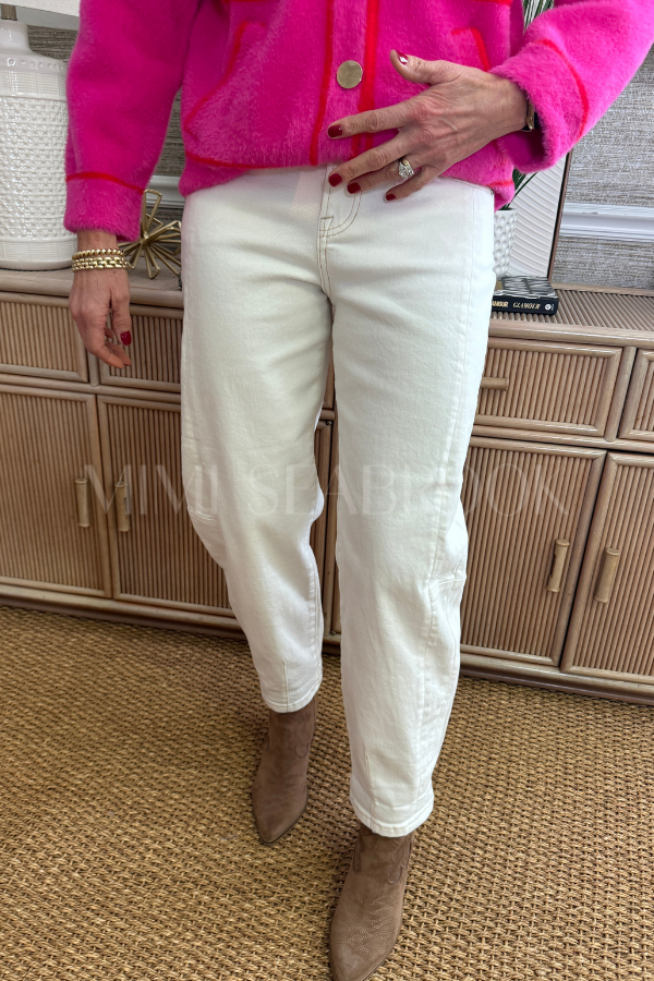 Cherish barrel jeans, cream