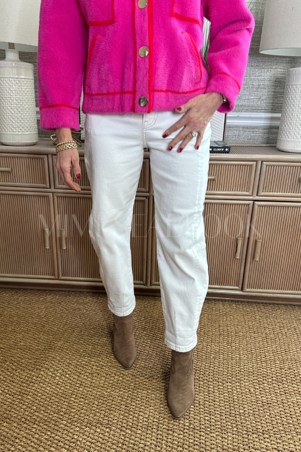 Cherish barrel jeans, cream