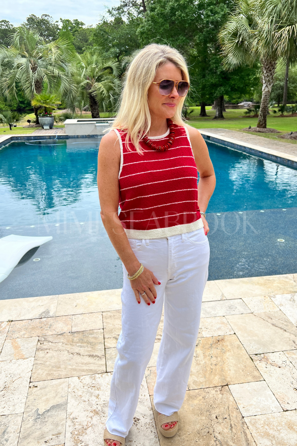 Christina top, red