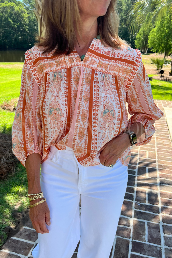 Cintia Top, Miramar Print by Cleobella