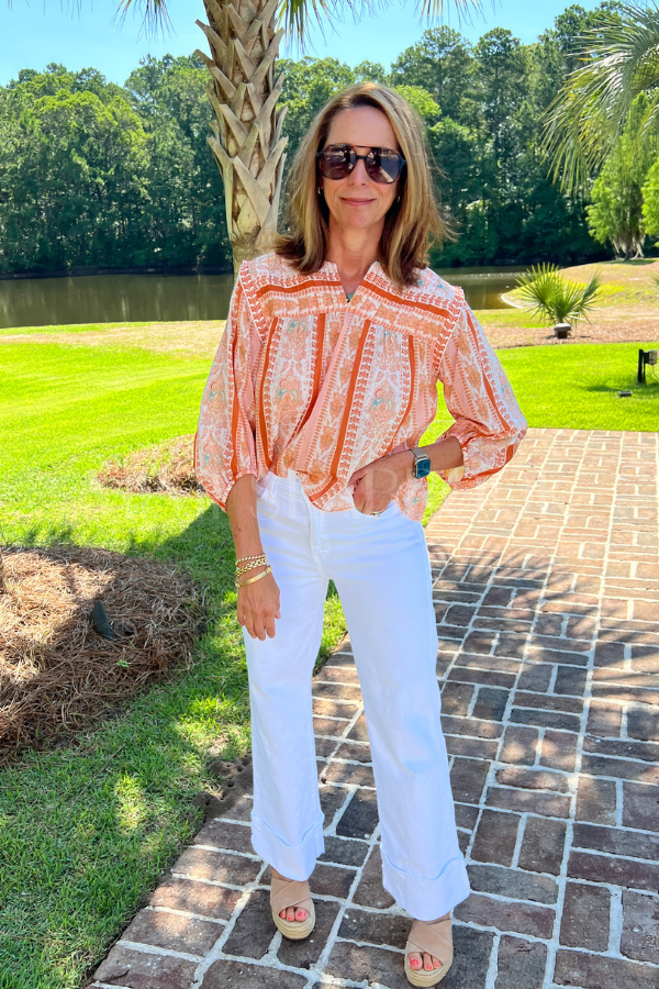 Cintia Top, Miramar Print by Cleobella