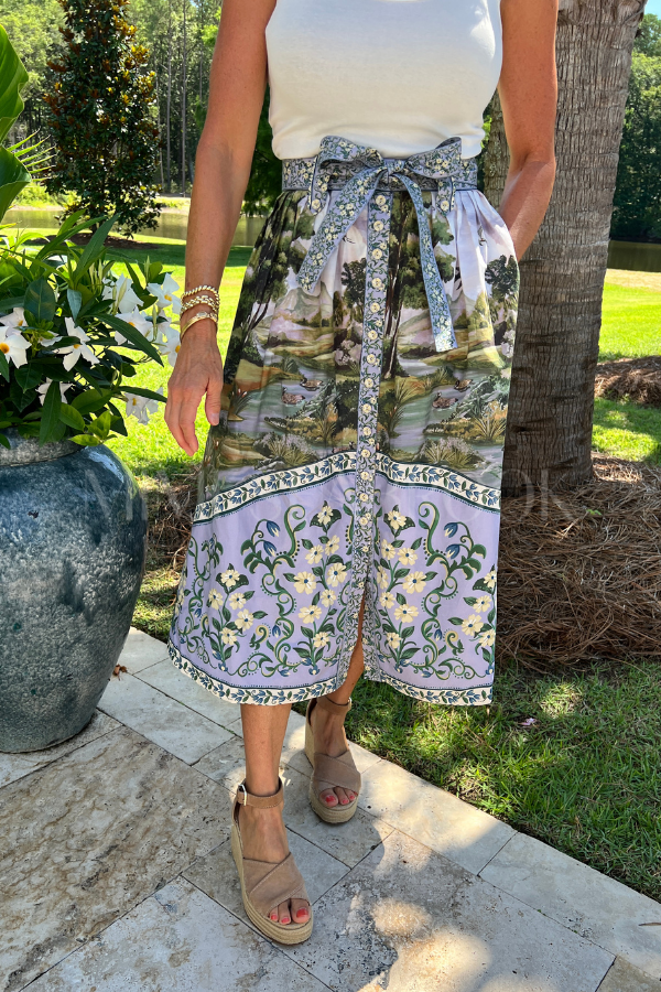 Countryside Landscape Midi Skirt by Farm Rio