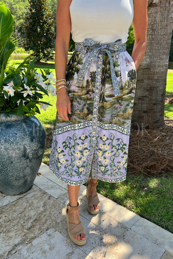 Countryside Landscape Midi Skirt by Farm Rio