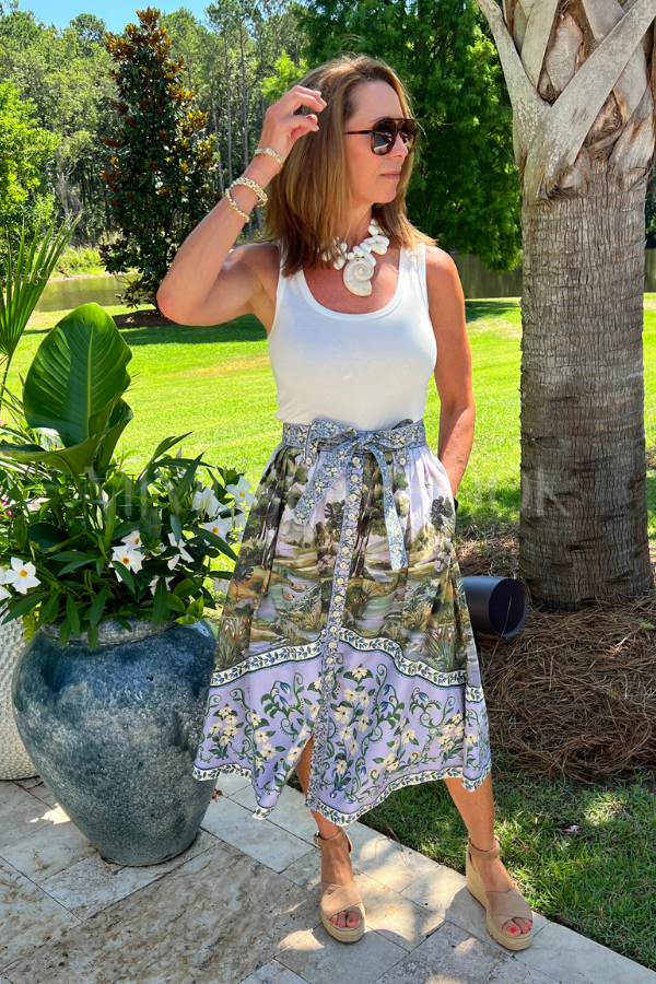 Countryside Landscape Midi Skirt by Farm Rio