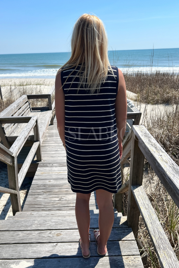 Crafton dress, navy/cream