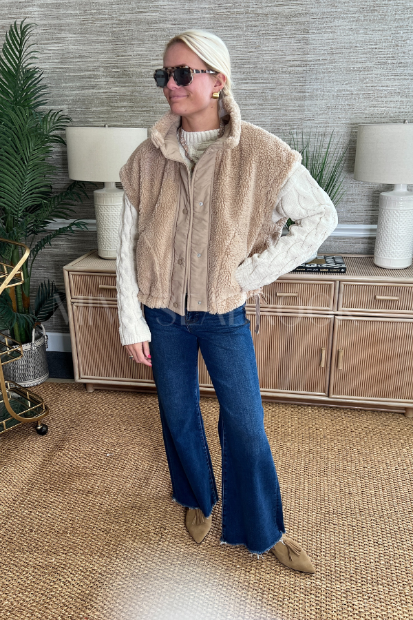 Crenshaw vest jacket, beige