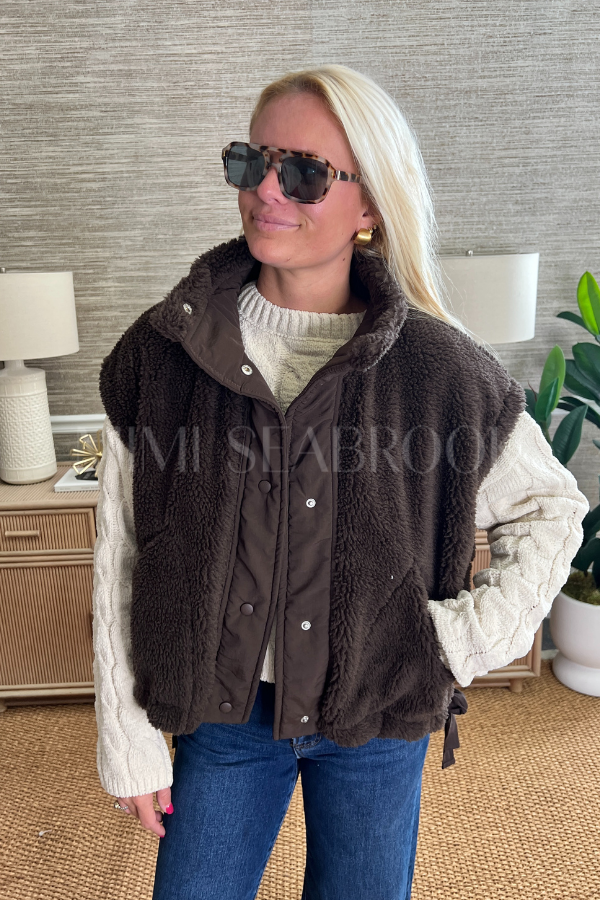 Crenshaw vest jacket, brown