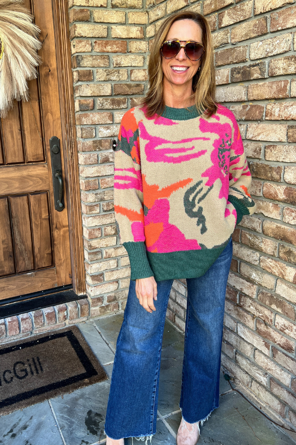 Cromartie sweater, hunter green multi