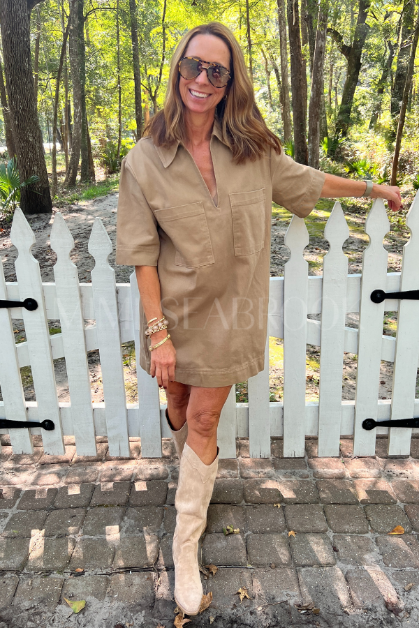 Cumberland dress, taupe