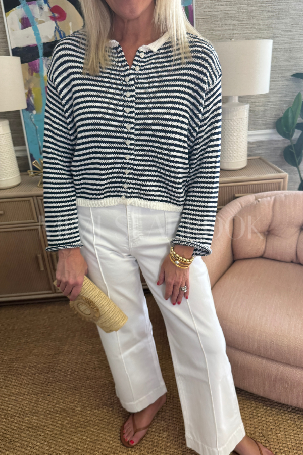 Cyrus sweater, navy/white