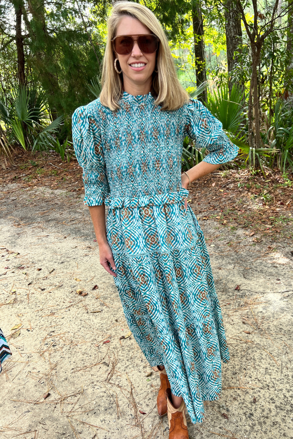 Dakota Dress, Geo Blues