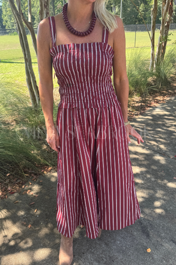 Darthey dress, crimson/white
