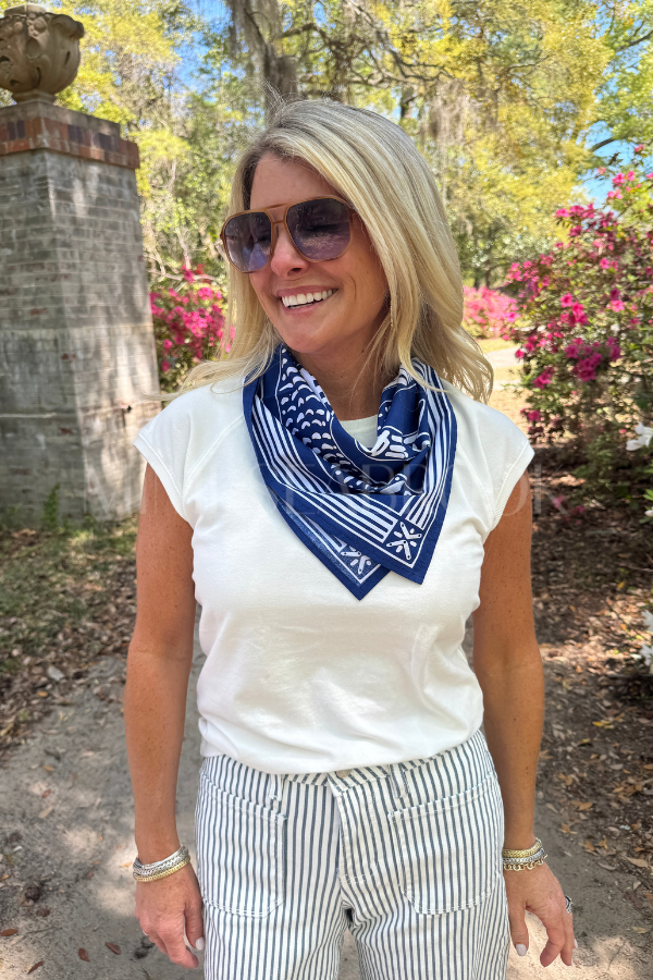 Darya scarf Sardine Bandana, blue