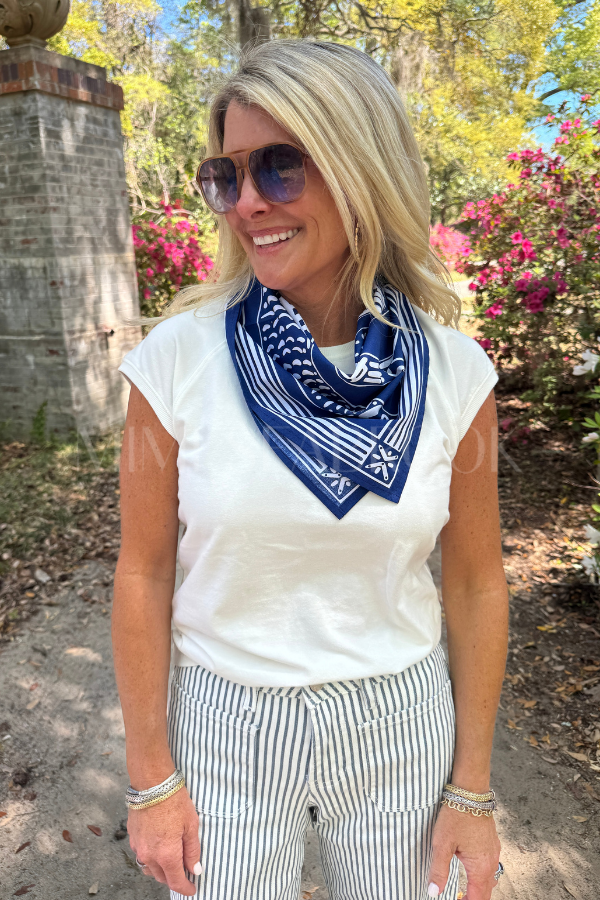 Darya scarf Sardine Bandana, blue