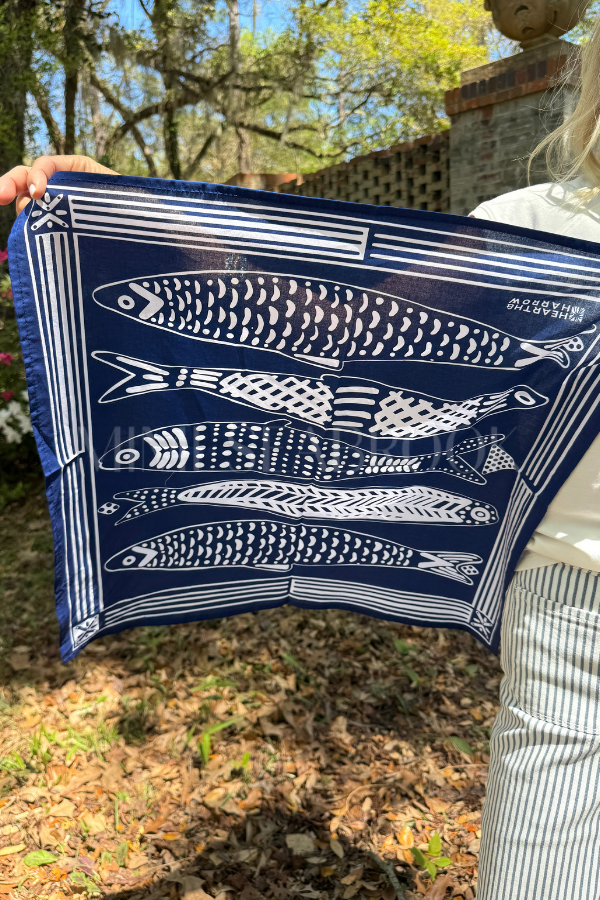 Darya scarf Sardine Bandana, blue