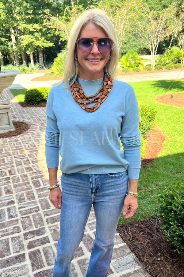 Davidson sweater, sky blue