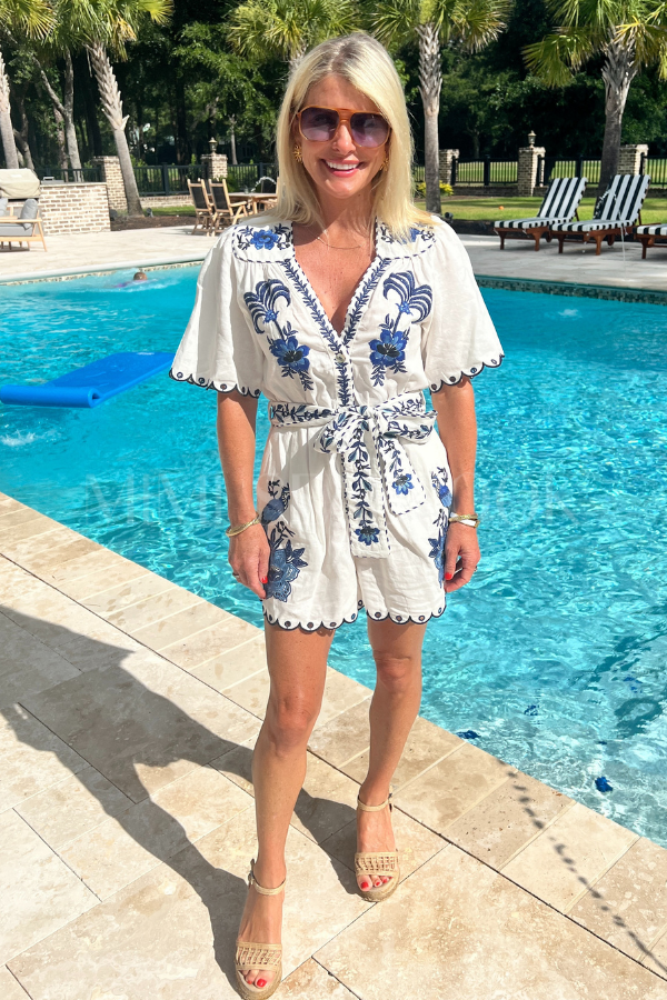 Delicate Forest Embroidered Romper by Farm Rio