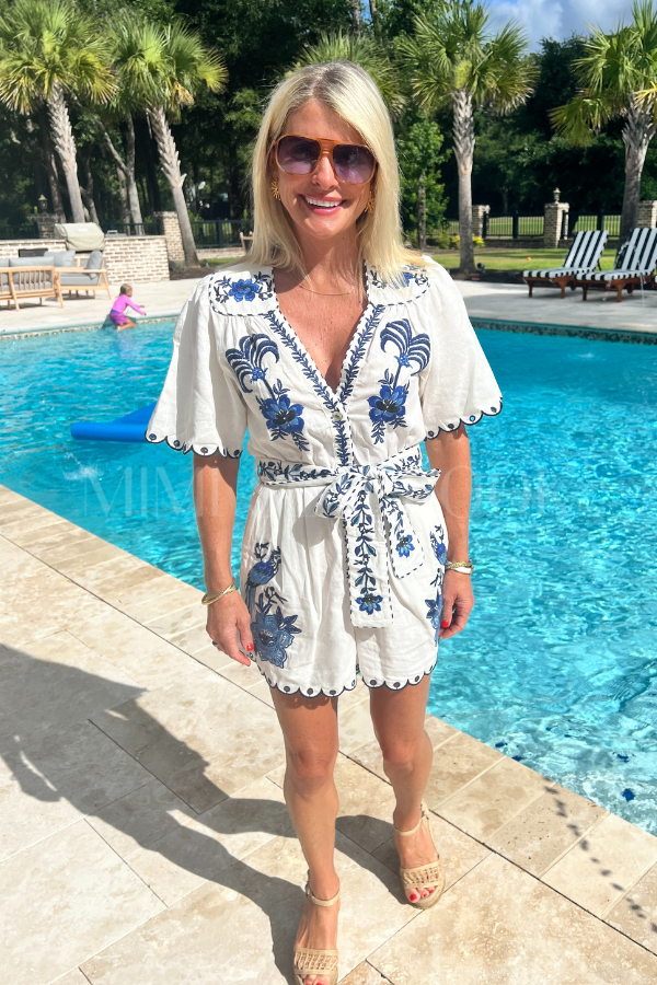Delicate Forest Embroidered Romper by Farm Rio